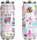 Gymnastics Tumbler Cup With Lid,Gifts For Gymnast Gymnastic Birthday Gift Stainless Steel Vacuum Coffee Mug Cup Gymnastic Gifts For Women Girls 17 Oz