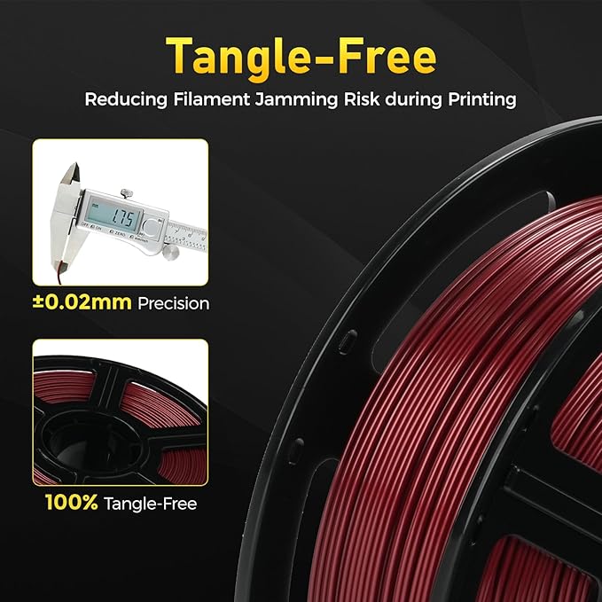 FLASHFORGE Rapid PETG Filament 1.75mm Metallic Red, Max 600mm/s High Speed Printing, 3D Printer Filament 1kg Spool, Dimensional Accuracy +/- 0.02mm, Fits Most 3D Printers