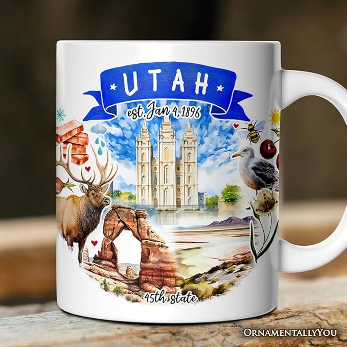 OrnamentallyYou Artistic Utah State Themes and Landmarks Mug