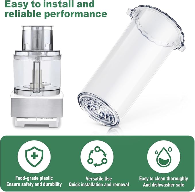 DLC-120BGTX-1 Pusher Replacement, Compatible with Cuisinart Food Processor Models DLC-5, DLC-10C, DLC-10S, DLC-10P, DFP-7BC, Fits Large Locking Pusher Sleeves
