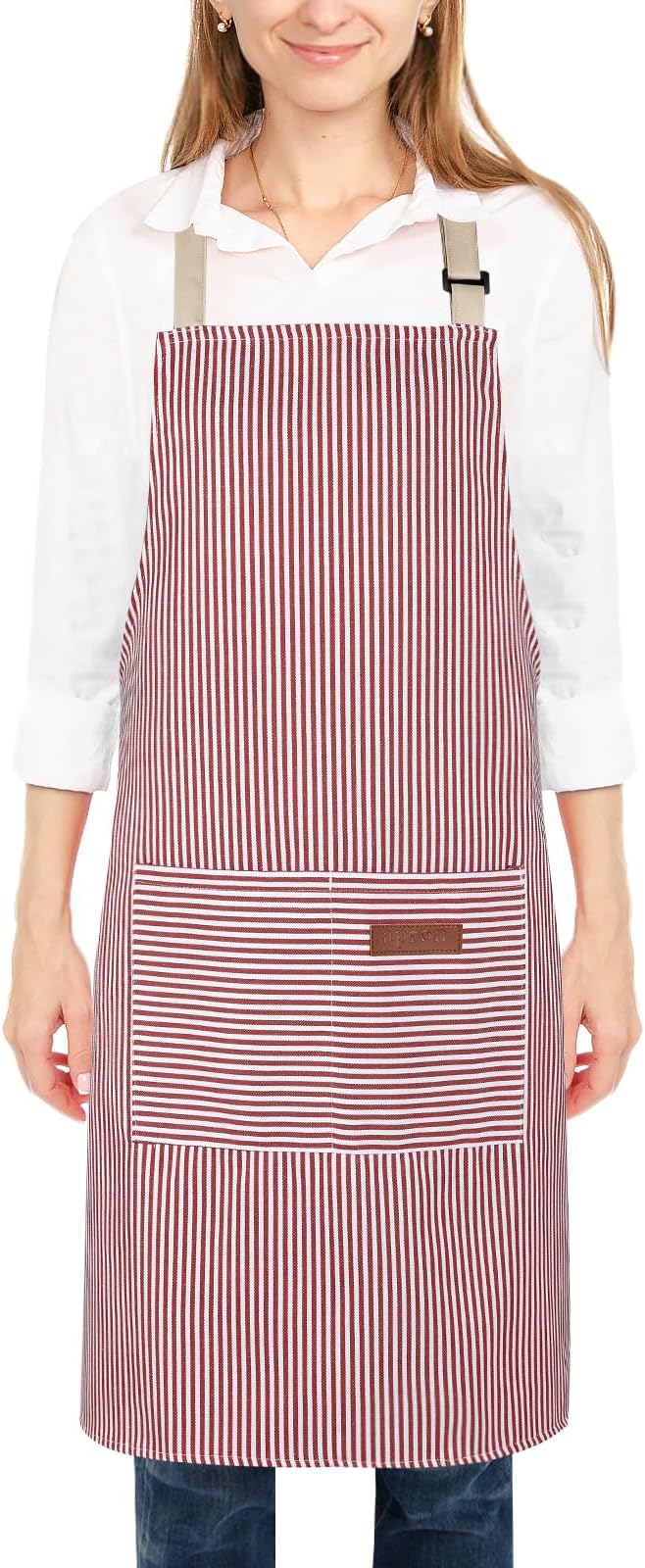 Personalized Aprons Custom Women Men Apron with Pockets Chef for Baking Bbq Grill Embroidered with Name Text