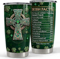SANDJEST Irish Tumbler 20oz Irish Facts Celtic Cross Stainless Steel Tumbler with Lid Gift for Women Birthday Christmas