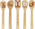 5PCS Rabbit Wooden Cooking Spoons Kitchen Decor Rabbit Gifts for Women Men Rabbit Lovers Birthday Gifts Party Favors Housewarming Wedding Bamboo Cooking Spoons for Everyday Use