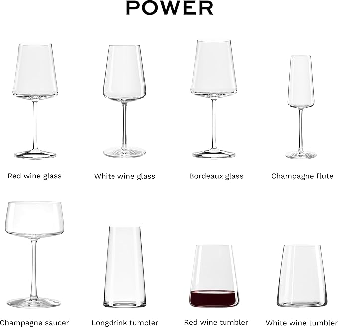 Stölzle Lausitz Red Wine Tumblers Power Set of 6, 17 1/2 oz – Modern Stemless Wine Glasses for Maximum Aroma – Flat Red Wine Glasses in Crystal Glass – Dishwasher & Break-Resistant, Made in Germany