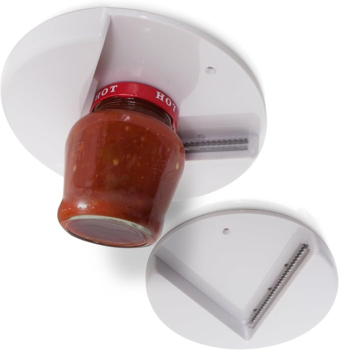 OxGord Jar Opener for Weak Hands Under Cabinet Lid Openers for Seniors with Arthritis - Cap Remover Easy Twist Off Bottle Opener Jars Kitchen Accessories Tool Counter Top Grip Can Opening Wrench