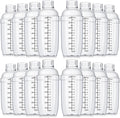 Lallisa 16 Pcs Plastic Cocktail Shaker Set Drink Mixer Clear Shaker Cup with Measurements Scales and Strainer Plastic Mixing Tool for Tea Coffee Bar Bubble Milk Christmas Gift(700 Cc/ 24 oz)