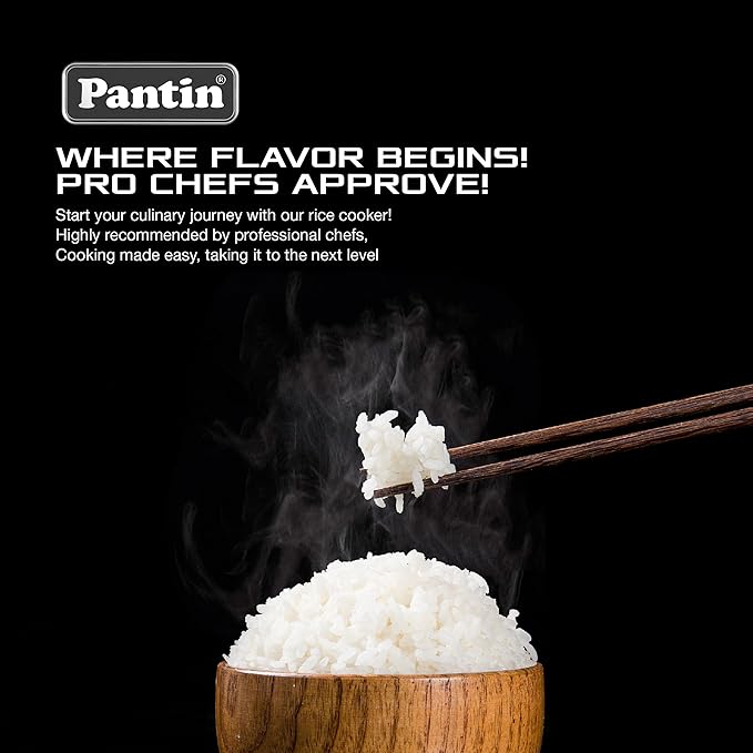Pantin Commercial Electric Rice Cooker – 25 Cups Raw / 50 Cups Cooked Capacity w/Measuring Cup & Scoop – High-Efficiency Large Rice Cooker Commercial Rice Cooker for Restaurants, Hotels and Catering