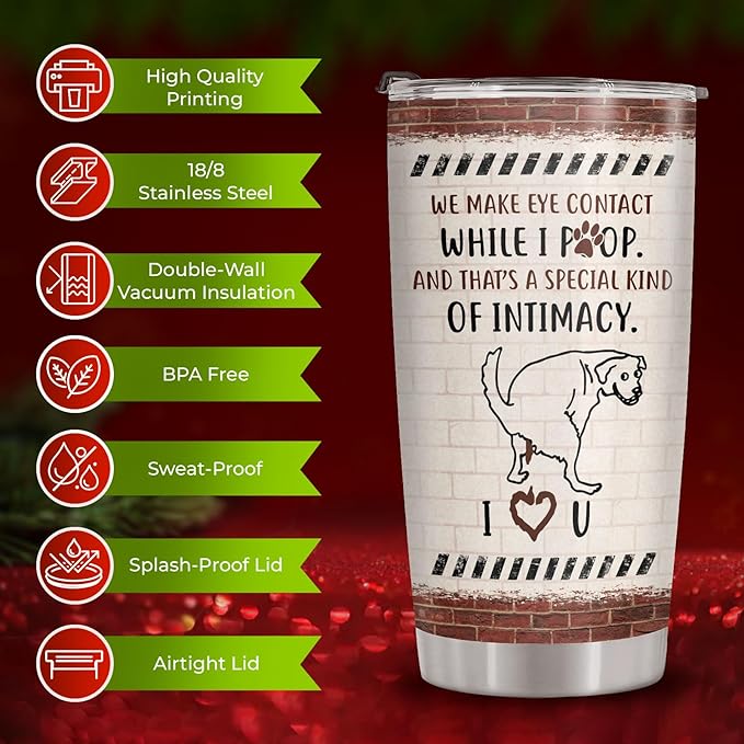 34HD Gifts for Women, Dog Mom Tumbler with Lid, 20oz Stainless Steel Vacuum Insulated Cup for Pet Lovers, Worlds Best Dog Mom Mug, Birthday Gifts for Pet Owner Christmas Gift