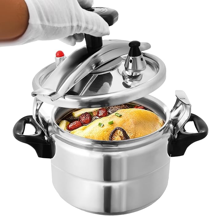 3-Quart Aluminum Alloy Pressure Cooker with Super Safety Lock, Family Small Mini Pressure Cooker - Explosion Proof, Electric Pressure Cookers for Halogen Oven, Gas Stove and Ceramic Hob