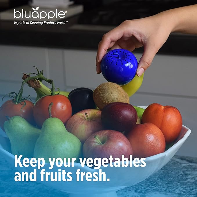 Bluapple Produce Saver Ethylene Gas Absorber & VeggieZips Ultimate Value Pack Produce Storage Preservation Kit - Keeps Fruit & Vegetables Fresher Longer, Regulates Humidity, & Reduce Waste