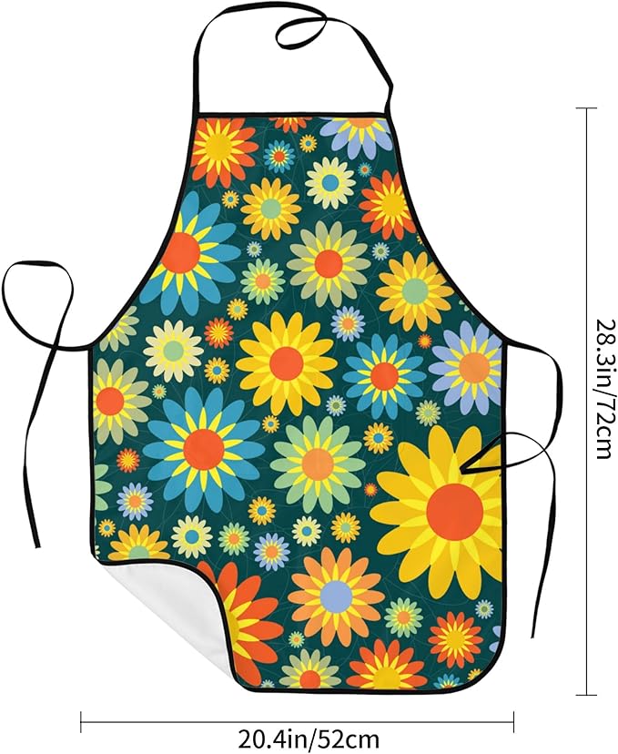 Apron with Pockets for Cooking Chef Kitchen Work Gardening and Salon Size 20.4x28.3 Inch
