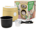 GreenLife Digital Rice Cooker, 2-Cups Uncooked/4-Cups Cooked, Removable Nonstick Ceramic PFAS-Free Pot, One-Touch Presets, Oats, Quinoa, Brown Rice, Auto Keep Warm, Fuzzy Logic Tech, 1.5QT, Butter Yellow