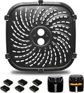 Air Fryer Grill Pan for PowerXL Vortex Pro 6 QT Air Fryer, Oval Nonstick 8.67''*8.67''Air Fryer Accessories Replacement Parts Rack Tray Basket Crisper Plate with Rubber Bumpers,Dishwasher Safe