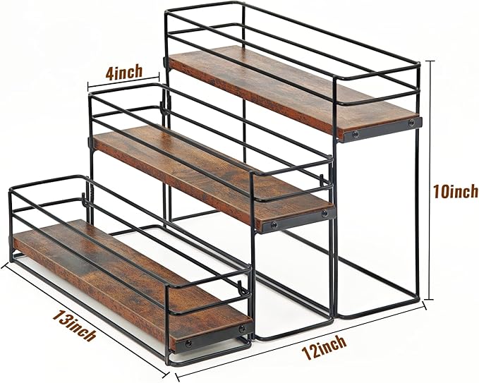12 Bottle Coffee Syrup Organizer Rack, 3 Tier Coffee Syrup Bottle Stand Holder for Coffee Bar, Installation-free, Liquor Bottle Display Shelf, Coffee Syrup Shelf for Liquor Whiskey Wine Display