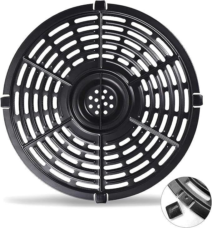 Air Fryer Grill Pan for Power XL 5QT Air fryer, 8.7'' 5QT Round Non-Stick Replacement Tray Rack Parts Accessories Crisper Plate Grill Plate, Dishwasher Safe