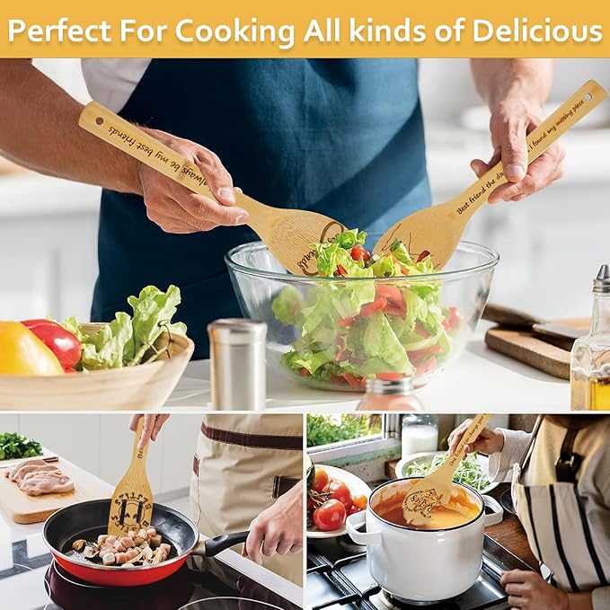 Sister Gifts Birthday Gifts for Women Unique,Friendship Gifts Funny Gifts for Female BFF Female Bestfriend Bestie,Sister Gifts from Sister and Bestie Gifts,5PCS Friend Wooden Cooking Spoons