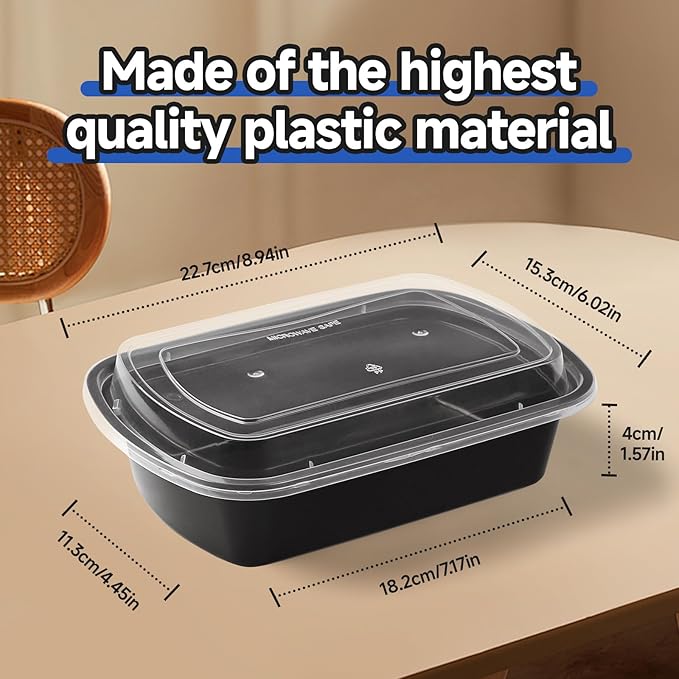 25PCS Leftover Storage Containers with Lids,28OZ Reusable Food Grade Plastic,BPA Free Microwave Dishwasher Freezer Safe,Leftover Food Containers with Lids