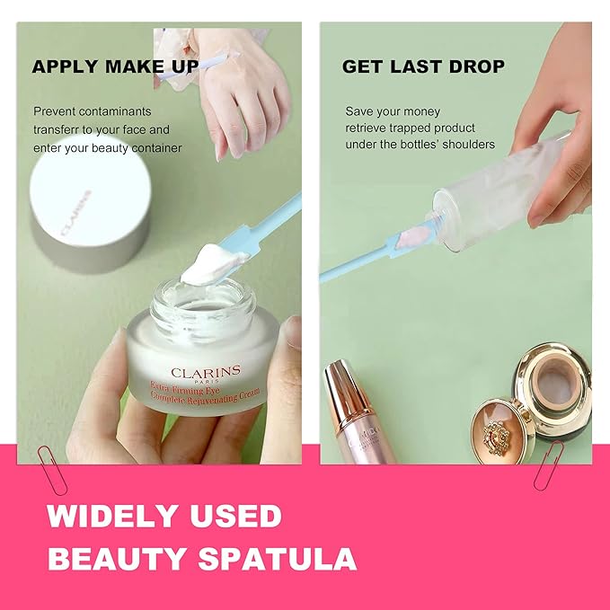 Beauty Spatula, 4 Pcs Small Spatula Mini Spatula for Cosmetics Lotion Makeup Spatula, Every Drop Tiny Spatula for Makeup and Kitchen Jar, Wax Waxing Body Hair Removal spatula
