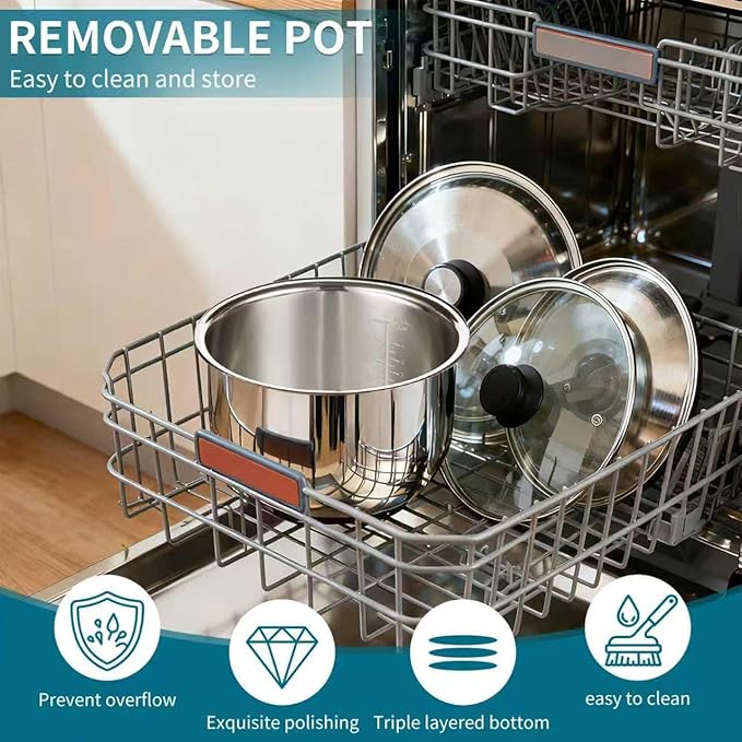 Stainless steel inner pot of rice cooker, compatible with Tiger JBV-A10U model, made of 304 stainless steel. No rice cooker included.