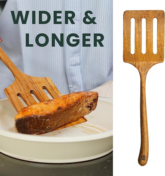 SHUMARU 11-Piece Handmade Teak Utensil Set – Premium Old Bali Teak Wooden Cooking Spoons & Spatulas, Eco-Friendly & Ergonomic Kitchen Tools Safe for Non-Stick Cookware