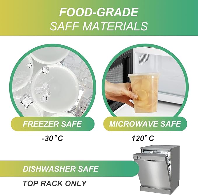 40 Pack 32oz Food Storage Containers with Airtight Lids Freezer Safe for Meal Prep Soup Slime Reusable for Lunches Leftovers Takeout BPA-Free Leakproof Stackable Microwave Dishwasher