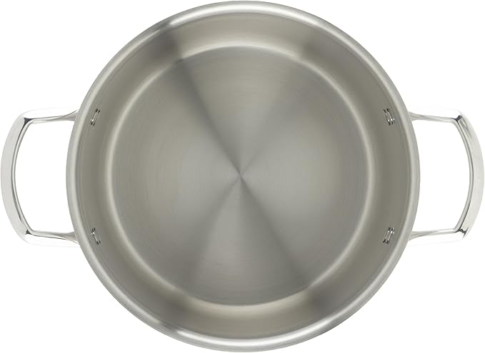 WINCO Tri-Ply Stock Pot, 6-quart-qt-6qt, Silver