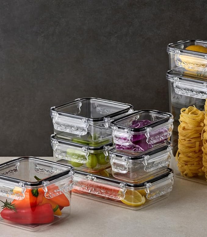 Airtight Food Storage Containers with Lids Gift Set (5pack)- BPA-Free | Clear | Microwave, Freezer and Dishwasher Safe | Leak-Proof | Kitchen Fridge Organizer Fruit Boxes | Fresher Food