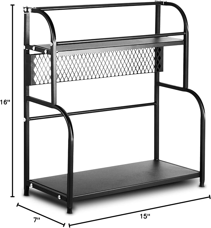 Cheer Collection 2 Tier Spice Rack - Non Slip Kitchen Counter Organizer, Pantry Organizer Display Stand for Kitchen or Bathroom Organization