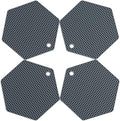 4 Packed Silicone Trivet Mats - DIY Different Size Dish Drying Mat, Hot Pot Holder for Pots & Pans, Non-Slip & Heat Resistant Kitchen Hot Pads for Countertops & Table,Grey