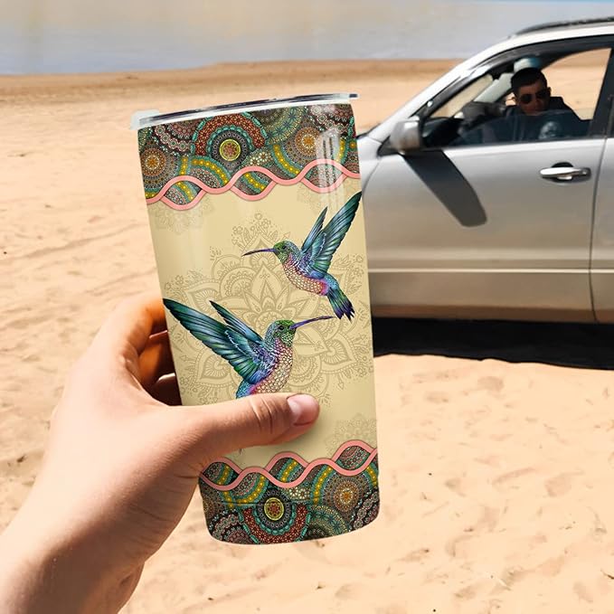 winorax Hummingbird Tumbler 20oz Stainless Steel Insulated Coffee Travel Mug Cup Tumblers with Lid Gift For Women Lady Girl Birthday Christmas Presents