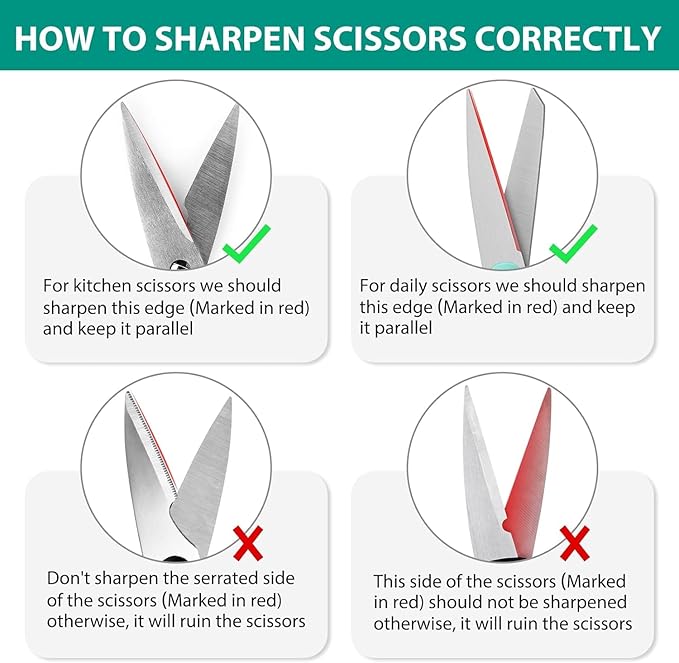 Longzon 4-in-1 Knife Sharpener [4 Stage] with a Pair of Cut-Resistant Glove, Original Premium Polish Blades, Best Kitchen Knife Sharpener Really Works for Fruit Knife and Steel Knives, Scissors