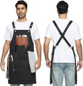 Kitchen Apron - 3 Large Pockets, Cross Back Apron With Adjustable Straps, Cooking Kitchen Chef Apron For Women And Men, Wear-Resistant & Easy To Clean.