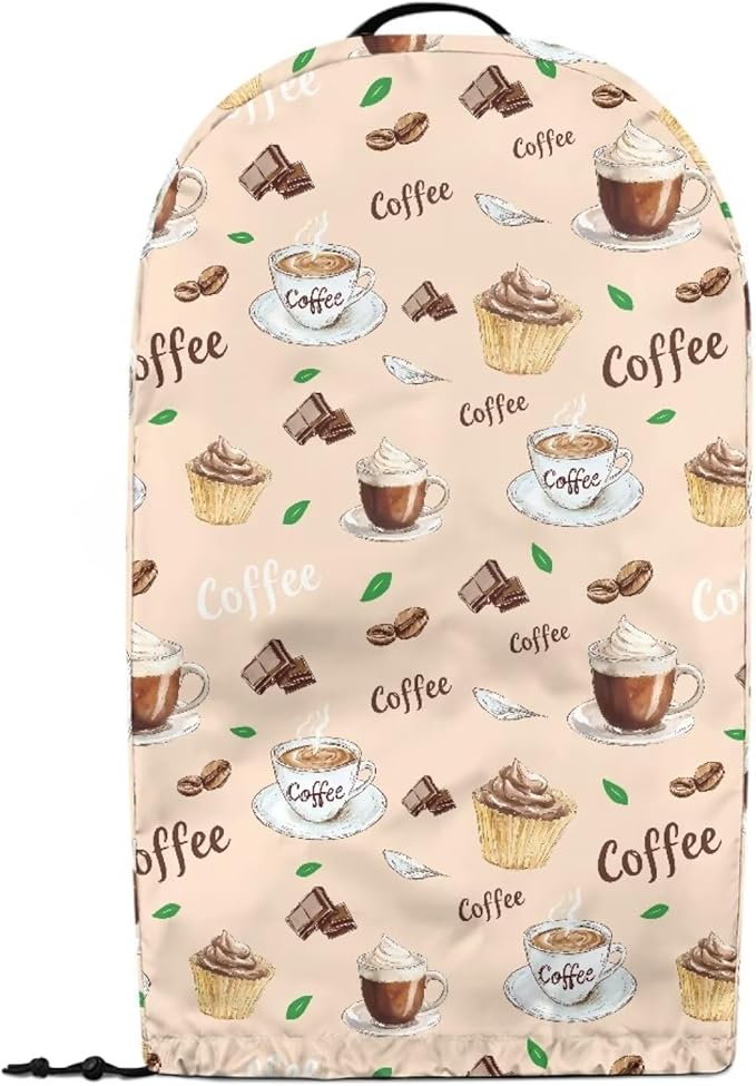 Coffee Cupcakes Blender Covers for Kitchen Food Processor Cover Dust Washable Foldable Coffee Appliance Cover Universal Design with Top Handle