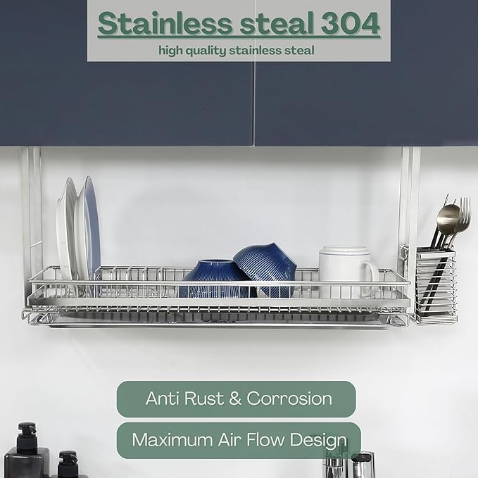 Attaching Dish Rack (Stainless Steel, 12.2" H x 31.9" W x 9.8" D (Model: 800))