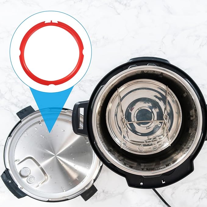 uxcell 2 Pcs Silicone Sealing Ring for Pressure Pot 3QT, Pressure Pot Inner Gasket Seal Rings Pressure Cooker Replacement Parts, Dark Red