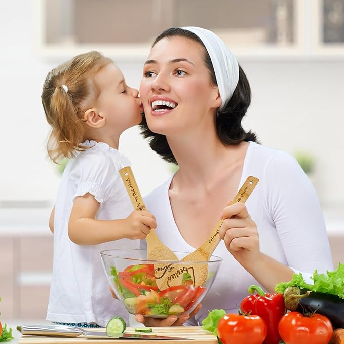 Sister Gifts Birthday Gifts for Women Unique,Friendship Gifts Funny Gifts for Female BFF Female Bestfriend Bestie,Sister Gifts from Sister and Bestie Gifts,5PCS Friend Wooden Cooking Spoons