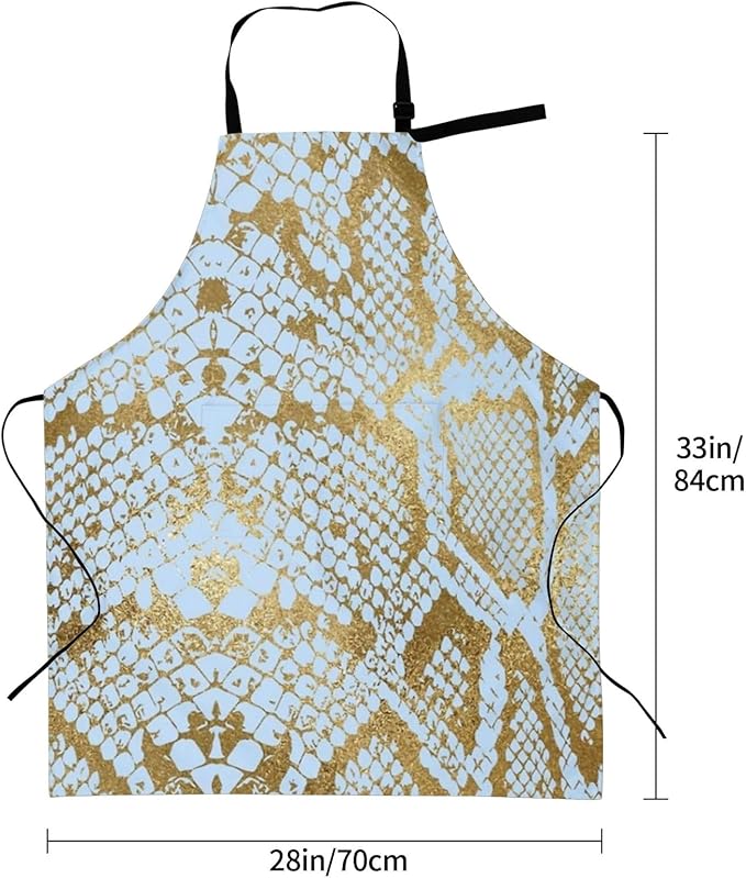 Snakeskin Aprons Cool Aprons with Pockets and Adjustable Mens Apron for Gardening Cooking Kitchen