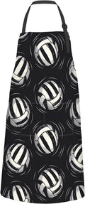 Volleyball Apron,Oxford Fabric Adjustable Kitchen Apron with 2 Pockets,Waterproof Cooking Aprons for Men Women Mom Wife Dad,Ideal Gifts for Coffee House,Shop,Baking,BBQ,Housewarming,28x33in