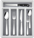 LIANYU 48-Piece 18/10 Silverware Set with Steak Knives and Drawer Organizer, Stainless Steel Flatware Service Cutlery Set for 8, Eating Utensils for Home Kitchen Entertaining, Mirror Polished