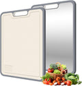 Cutting Boards for Kitchen, Stainless Steel and Wheat Straw Cutting Board, Kitchen Board for Meat and Vegetables, Non-Slip Eco Friendly Chop Board