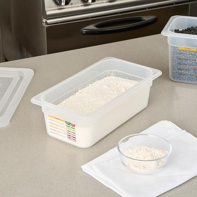 Restaurantware Food Storage Container 1 Pack of 12.7 x 6.8 x 3.9 Inches Plastic Stackable Storage Box White Reusable Label Container Dishwasher Safe For Restaurants And Kitchens