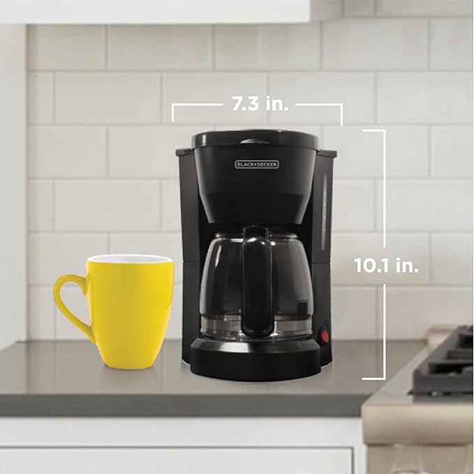 BLACK+DECKER 5-Cup Coffeemaker, DCM600B Black