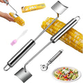 Corn peeler for corn on the cob - 2025 Heavy Duty Stainless Steel corn husker tool with Comfort Grip Handle Efficient Peeler for Fresh Corn | Home Kitchen, Restaurant & Outdoor Use (1+1PCS)