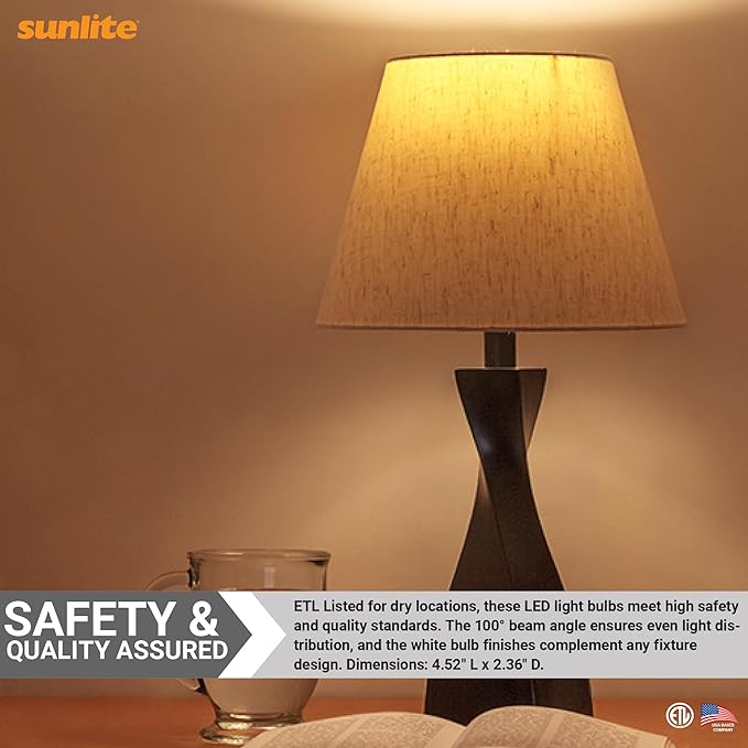 Sunlite ShabBulb, Shabbat Permissible LED Light Bulb, 7 Watt (40 Watt Equivalent) 3000K Warm White, 2 Pack