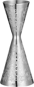 Double Cocktail Jigger Slim Style Measuring Jigger with Etched Pattern (Polisehd Spirit)