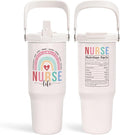 SANDJEST Nurse Gifts: 30oz Stainless Steel Tumbler with Handle & Flip Straw - Perfect for Nurse Appreciation, Birthday, Christmas, Graduation