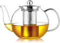 CNGLASS 600ml Glass Teapot with Removable Infuser,Clear Tea Kettle Stovetop Safe,Blooming and Loose Leaf Tea Maker