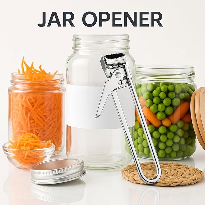 2026 New Adjustable Stainless Steel Jar Opener - Multifunctional Lid Gripper & Bottle Opener for Weak Hands, Seniors & Arthritis - Ergonomic Kitchen Tool for Stubborn Jars, Cans, Bottles (3pcs)