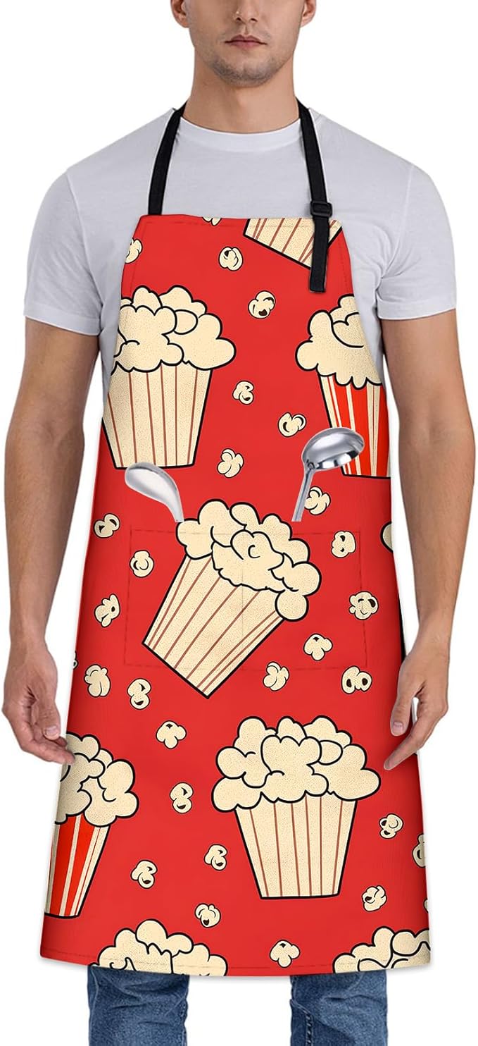 Colorful Pug Apron for Women Men 28x33in, Kitchen Chef Aprons with 2 Pockets, Polyester, Pug Dog Apron