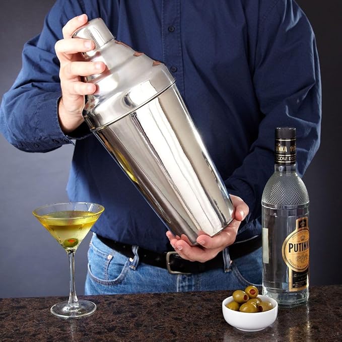 110oz Extremely Large Cocktail Shaker, Make 20+ Cocktails at Once, Stainless Steel Large Drink Mixer Shaker with Strainer, by Home Wet Bar